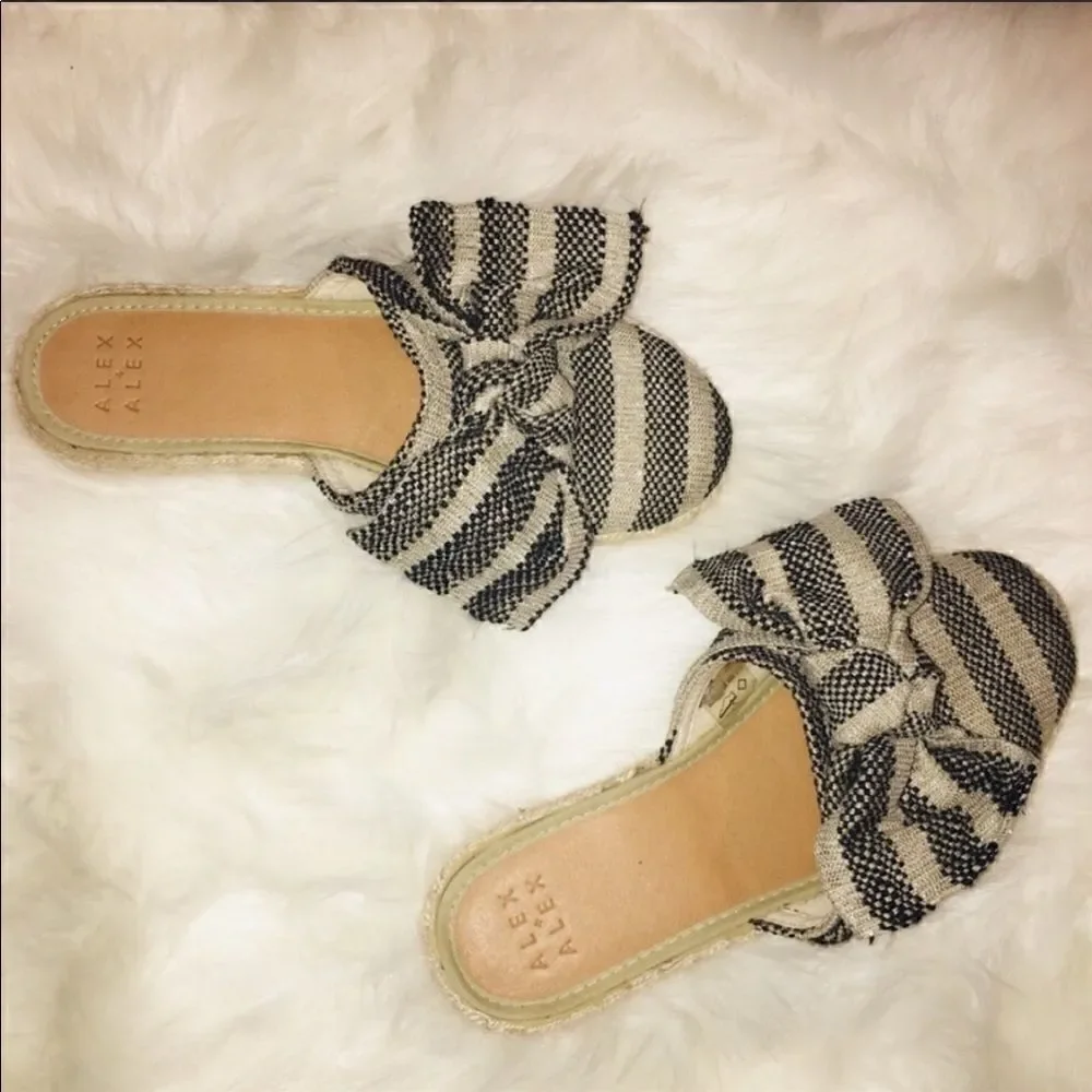 ALEX + ALEX Stripe Espadrille with Bow Siz…‎
